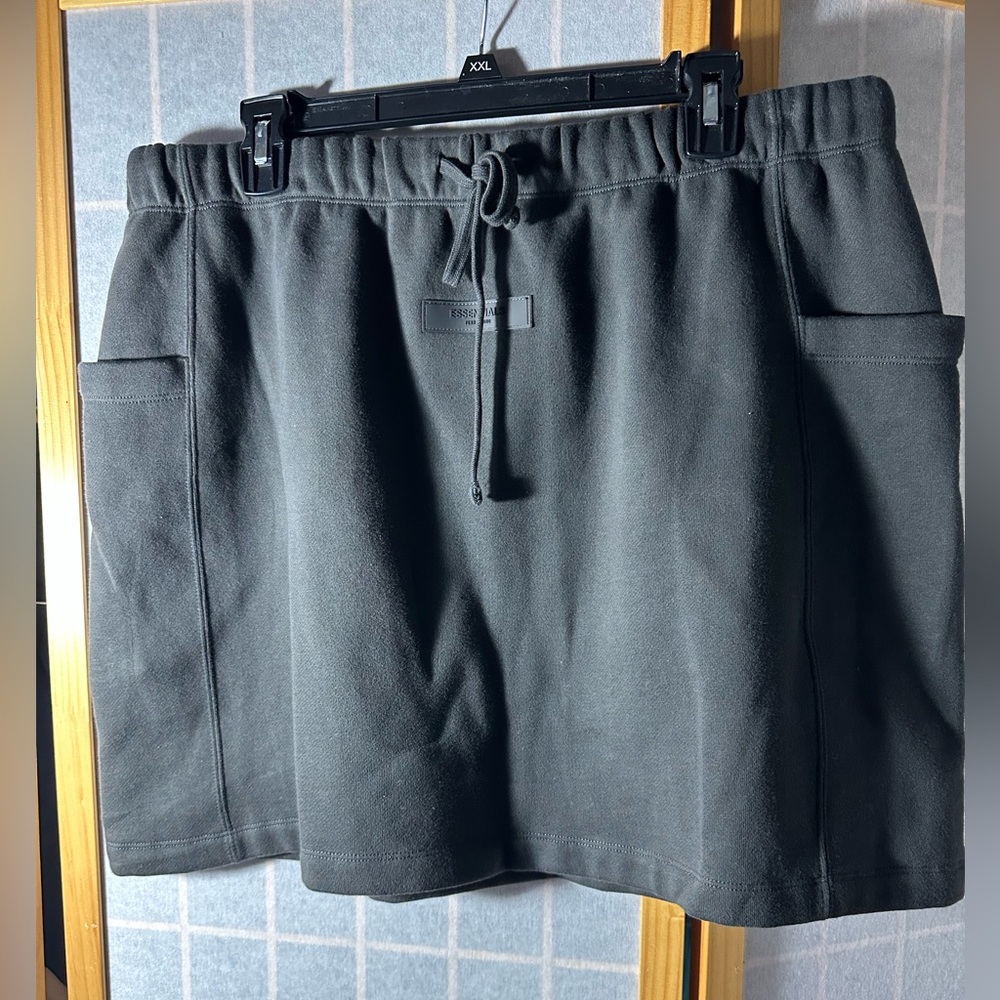 Essential cotton mini skirt drawstring